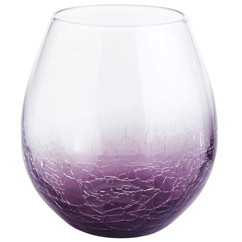Crackle Purple Stemless Wine Glass Purple Wine Glasses Wine