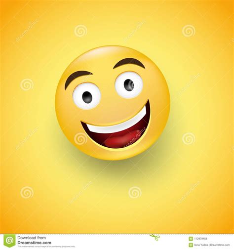Smiling Face Emoticon With Smiling Eyes On A Yellow Background Smiley
