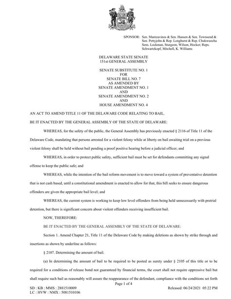 Bill restricting bond for Delaware's repeat offenders heads to governor