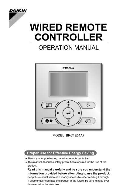 Wired Remote Controller Daikin