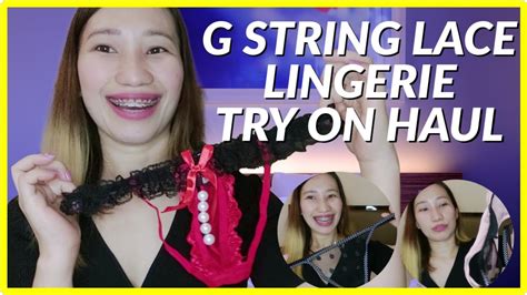 G String Lace Lingerie Try On Haul Woirene Youtube