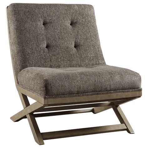 Signature Design By Ashley Sidewinder Wood X Base Armless Accent Chair