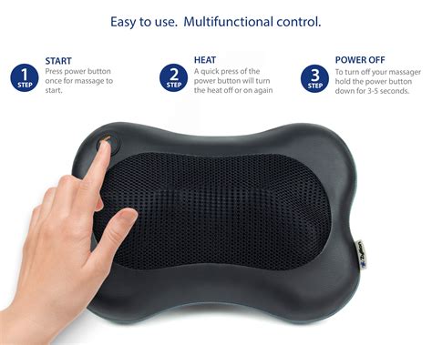 Zyllion Shiatsu Back Neck Massager Kneading Massage Pillow With Heat For Shoulders Lower Back