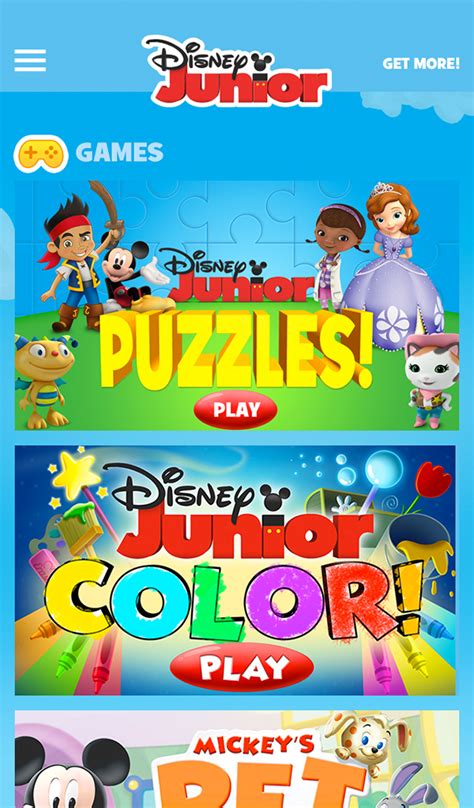 With the disney junior appisodes app, kids can watch their favorite shows and play games based on those shows all on a mobile device. Disney Junior - Watch full episodes, live TV, movies, music videos and clips. Play games. App ...