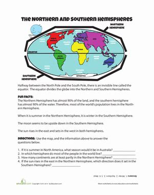 Ohio learning standards for fourth grade social studies. Hemispheres | Worksheet | Education.com