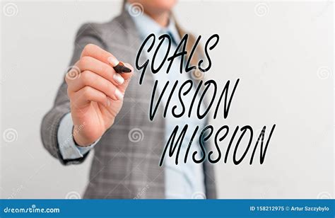 Conceptual Hand Writing Showing Goals Vision Mission Business Photo