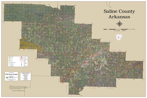 Saline County Arkansas 2020 Aerial Wall Map Mapping Solutions
