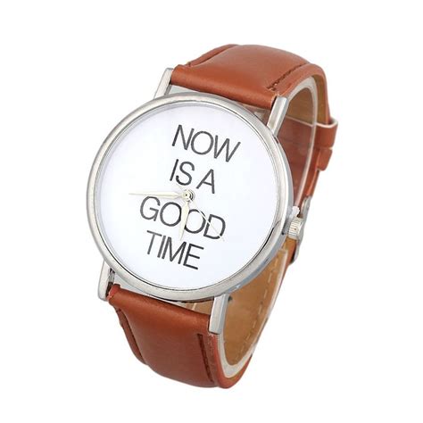 Now Is A Good Time Unisex Brown Watch On Luulla