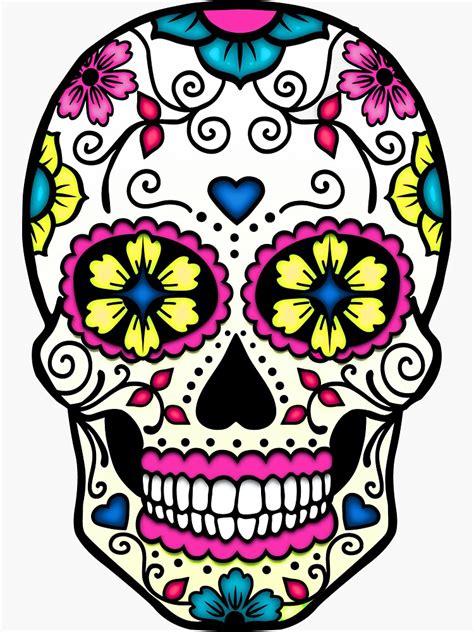 Purple Sugar Skull Sticker By Teatimeisover Redbubble