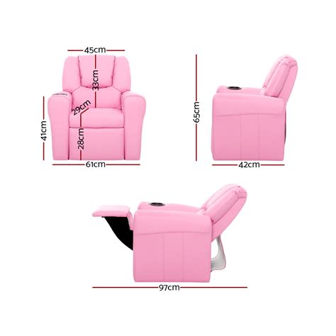 Keezi Kids Recliner Chair Pink Pu Leather Sofa Lounge Couch Children
