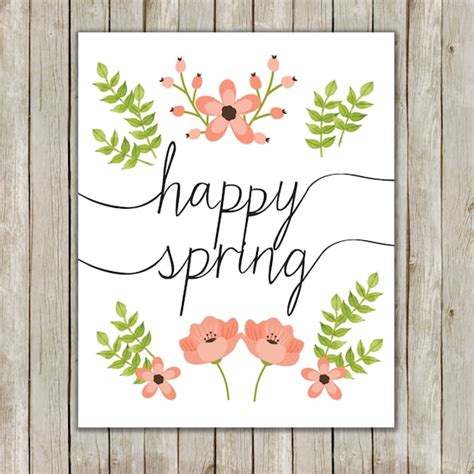 8x10 Happy Spring Printable Art Typography Art Poster