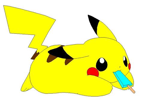 Pikachu Eating Ice Cream Pop By Shinoahd On Deviantart