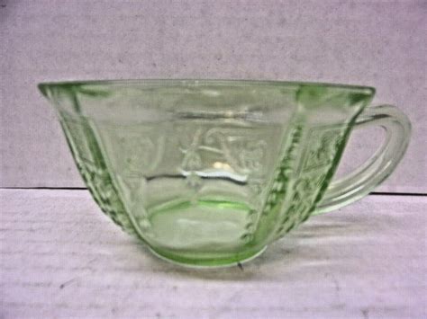 Vintage Green Princess Depression Glass Cup Etsy