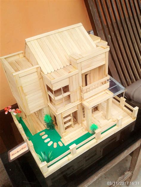 Jual miniatur rumah modern dari stik es krim di lapak Rawatan