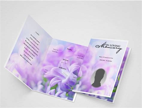 Create Funeral Program Using Funeral Template Select Size Pages And