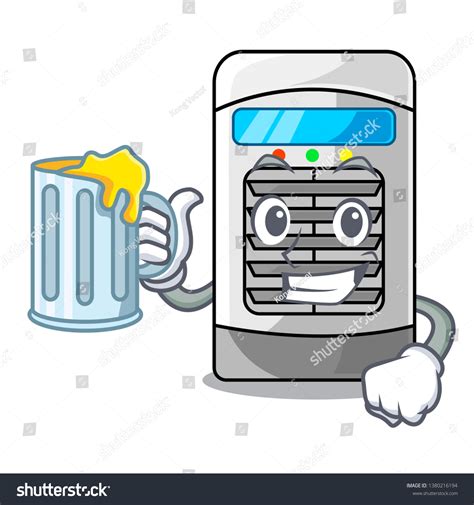 With Drink Air Cooler Isolated With The Cartoon Royalty Free Stock