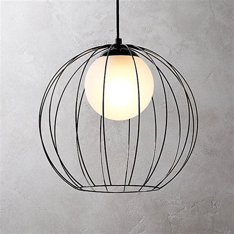 Cage Black Globe Pendant Light | CB2 | Black globe pendant ...