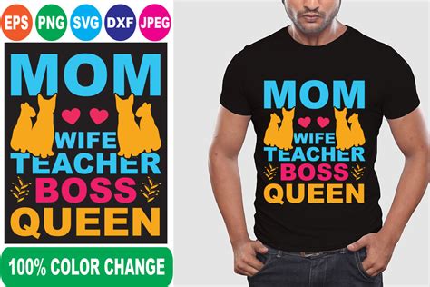 mom wife teacher boss t shirt graphic by svg store 2 · creative fabrica