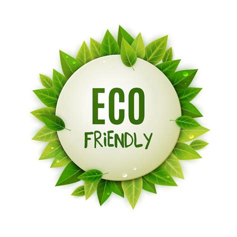 Premium Vector Eco Friendly Round Logo With Green Leaves