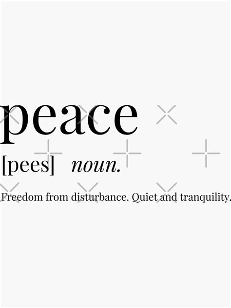 Peace Definition Sticker By Definingprints Redbubble