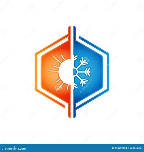 Heating And Cooling Logos Design Vector Image Stock Vector