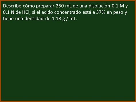 Preparación de una disolución 0 1M y 0 1N de HCl YouTube