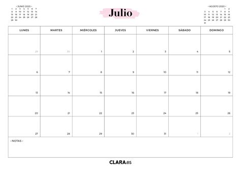 Calendario May 2021 Calendario Mes De Julio 2020
