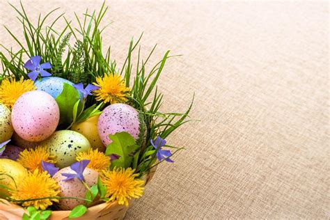 Easter Congratulations On The Spring Holiday Of Easter Stock Image Image Of Happy Decorated