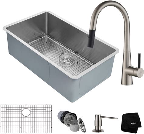 Since we promised you to write about the positive and negative sides of each product, this review might be pretty straightforward. Kraus KHU10032272042SS 32 Inch Kitchen Sink and Faucet ...