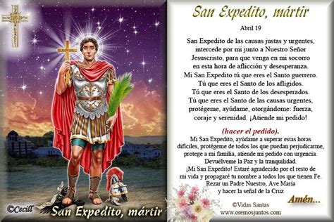 Vidas Santas Estampita Y Oración A San Expedito Mártir