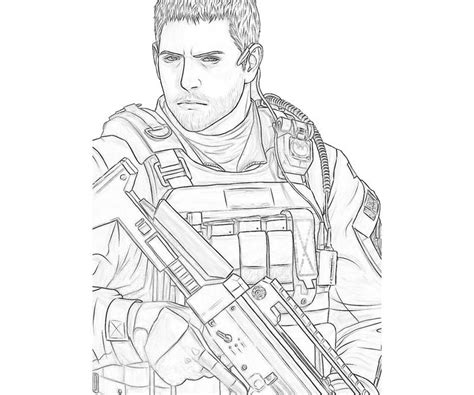Resident Evil 5 Colouring Pages Page 2 Sketch Coloring Page