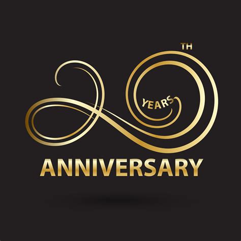 Golden 20th Anniversary Logo And Sign Gold Celebration Symbol 535821