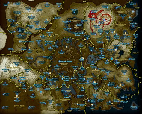 Zelda Breath Of The Wild интерактивная карта на русском