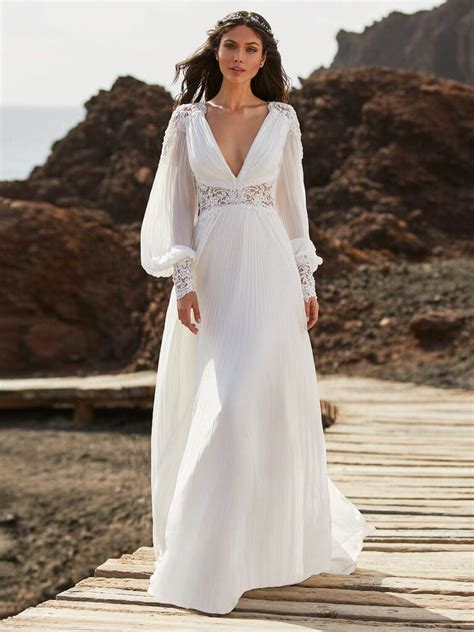 Boho Wedding Dress With Sleeves Dresses Images 2022
