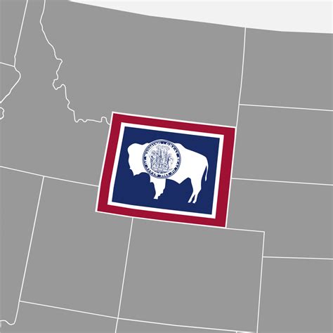 Wyoming State Map With Flag Vector Illustration 17395973 Vector Art