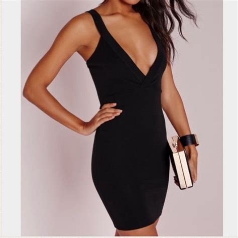 Missguided Plunge Bodycon New Missguided Black Dress Never Worn New