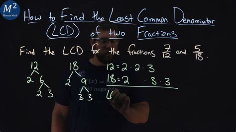 How To Find The Least Common Denominator Lcd Of Two Fractions 712