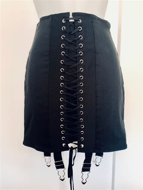 New Black Corset Pencil Skirt Etsy