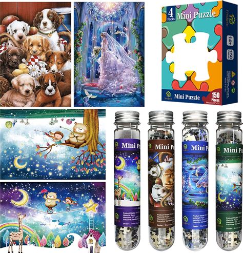 Mini Jigsaw Puzzles for Adults 150 Pieces(4 Packs) Small Jigsaw Puzzle