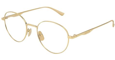 Gucci Metal Round Eyeglasses In Gold Metallic Lyst