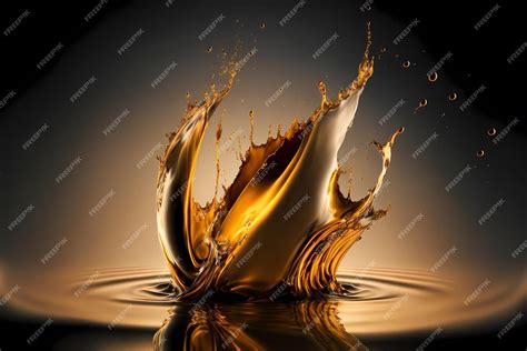 Premium Ai Image Liquid Gold Splash On Black Gold Background As