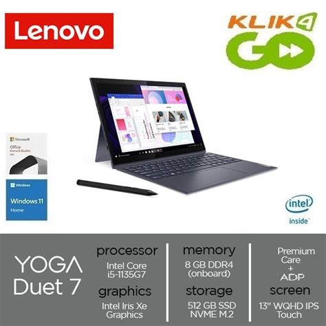 Jual Lenovo Yoga Duet 7 13itl6 I5 1135g7 Ram 8gb 512gb Ssd 13