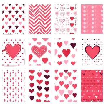 Valentines Day Pattern Set Of Eight Valentine Pattern Valentines Day