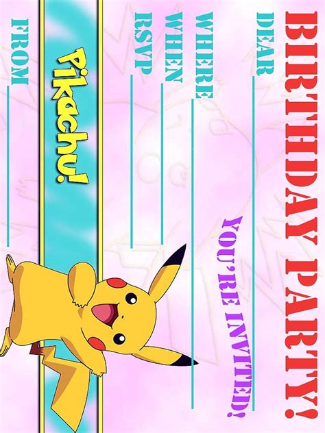 pokemon birthday invitation