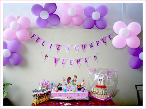 Fiesta temática para niña de 1 año. Baby Nina Fiestas: Cumple Dora la exploradora para Elena
