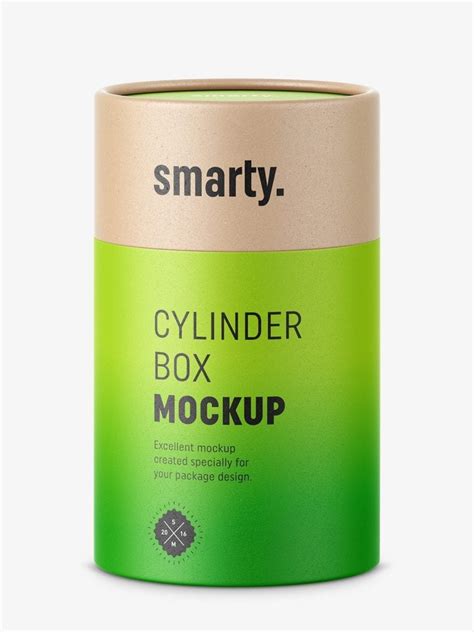 Cylinder Cardboard Box Mockup Smarty Mockups