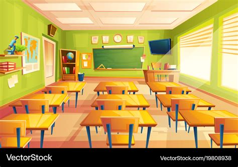 Cartoon Empty School College Classroom Royalty Free Vector