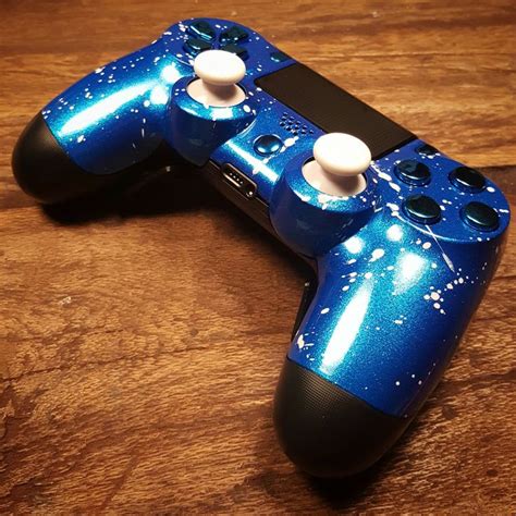 Ps4 Controller With Custom Paint Xbox One Sticks Blue Buttons And