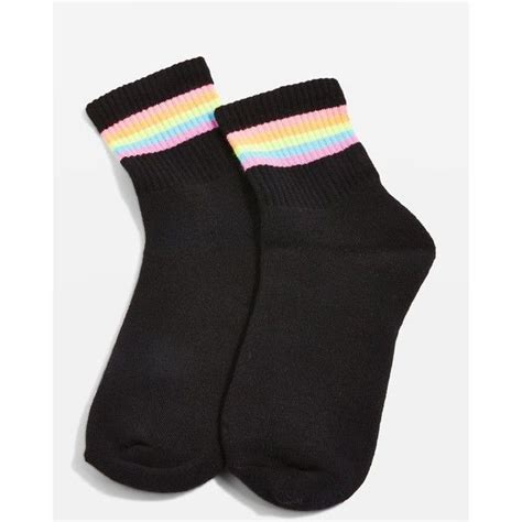 Topshop Neon Sporty Stripe Ankle Socks 80 Mxn Liked On Polyvore Featuring Intimates Hosiery