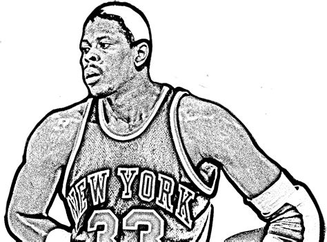 Dibujo De Patrick Ewing De Basket Nba Para Colorear